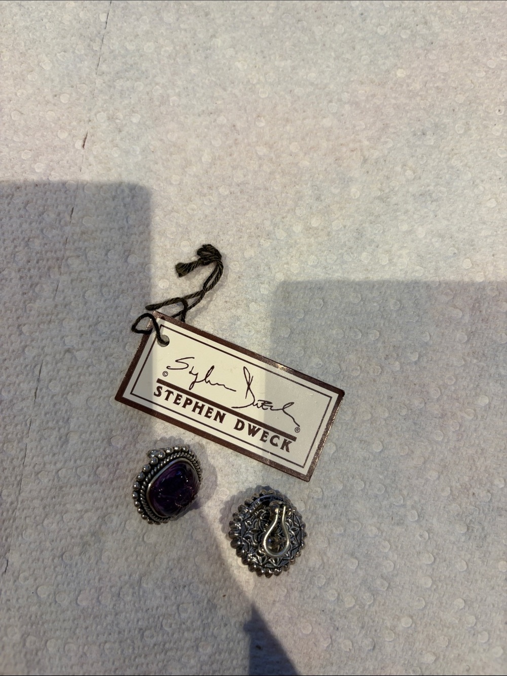 Stephen Dweck Sterling Silver Carved Amethyst Cushion Earrings - Purple - Picture 5 of 5